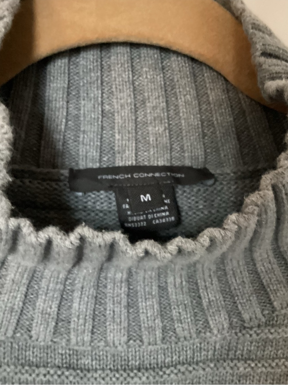 French Connection Gray Ribbed Mock Neck Sweater - Picture 2 of 3
